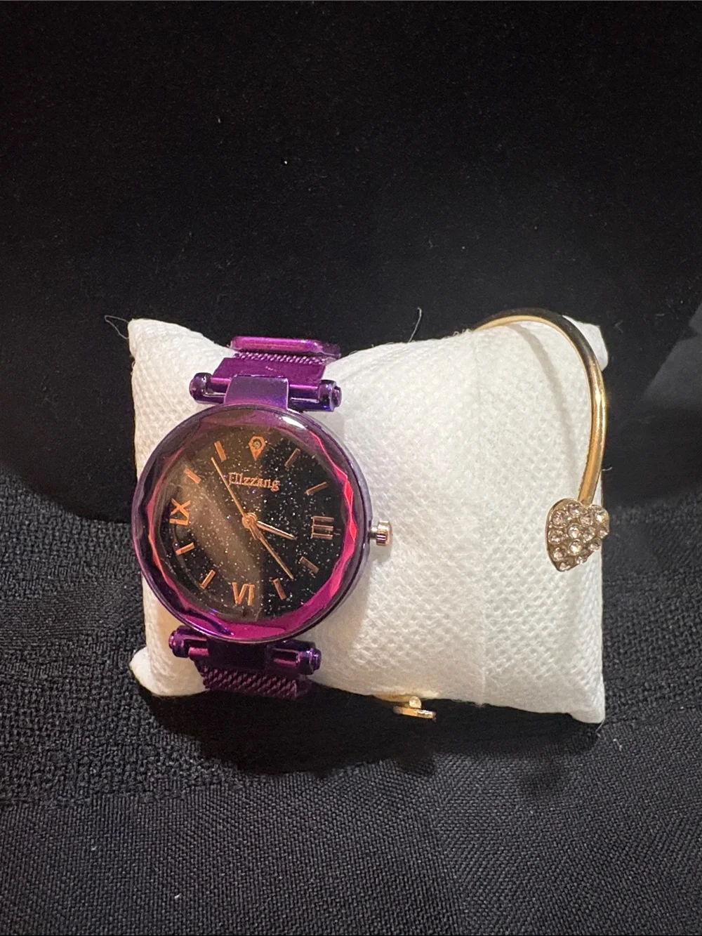 Purple Women's Fashion Watch with Metallic Bracelet